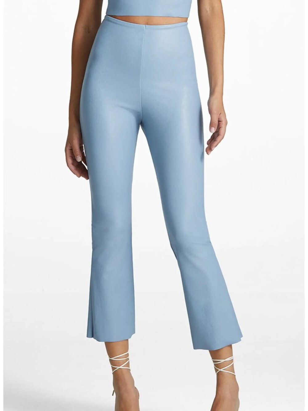 Commando Faux Leather Crop Leg Pull-On Pants in Vintage Blue